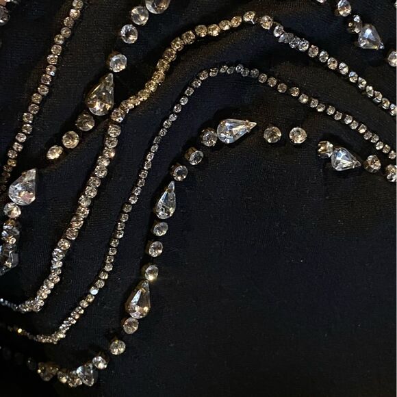 NWT NBD Dextra Embellished Mini Dress Black rhinestone strapless Revolve M - Picture 6 of 12